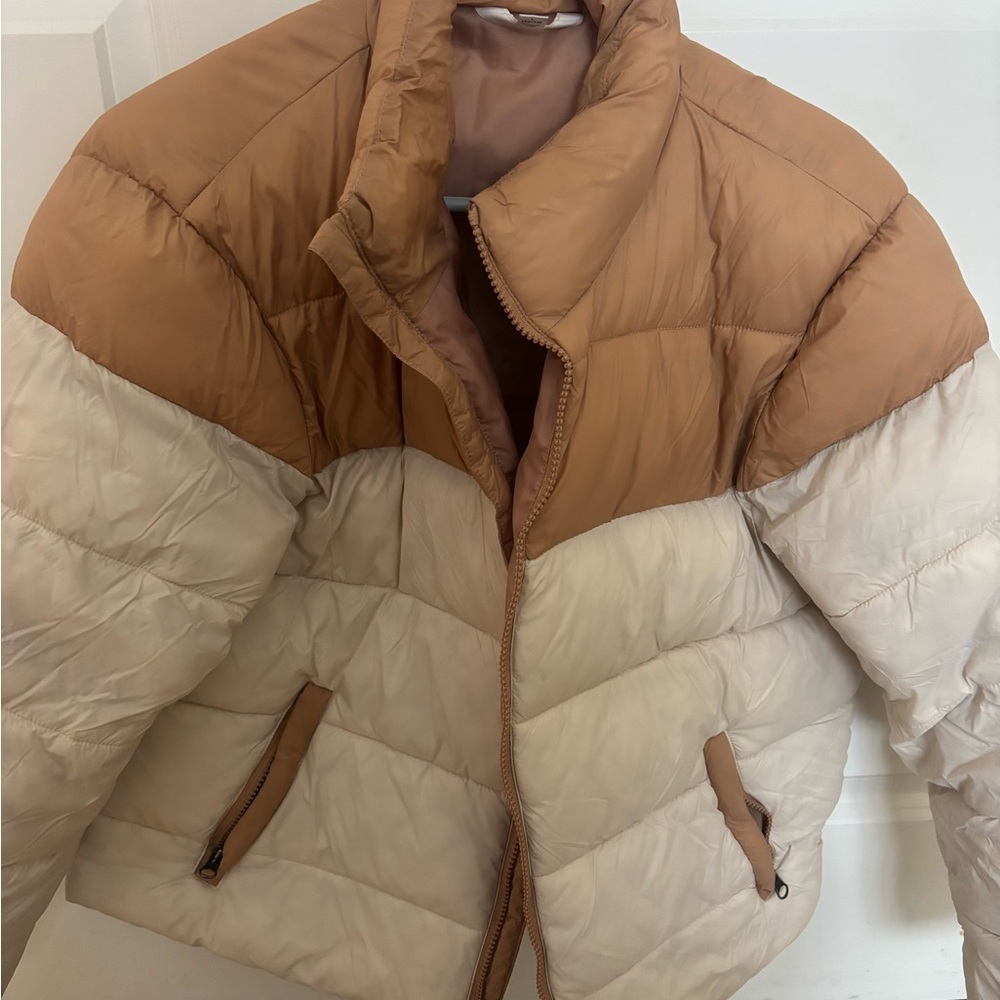 Time and Tru Tan Puffer Jacket